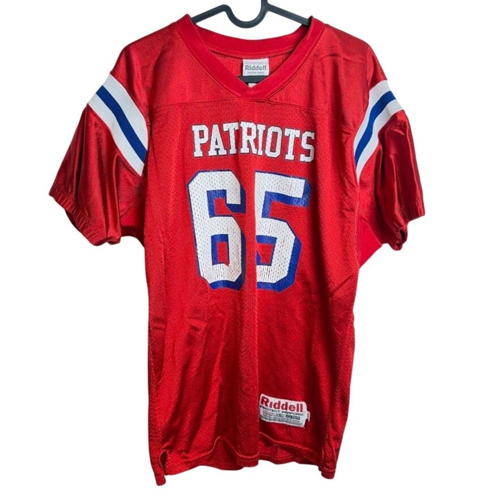 Patriots Football Jersey Riddell Youth XL Red Blue White Mesh Fan Gear Sports